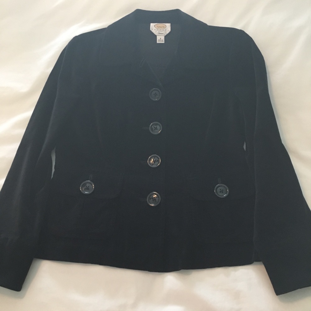 Talbots Velvet Stretch Jacket Size 8 Black